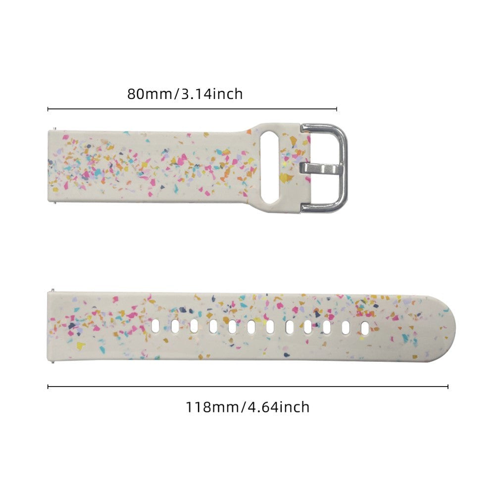 Smartwatch Silicone Universal Strap (22mm) w. Terrazzo Pattern - Grey