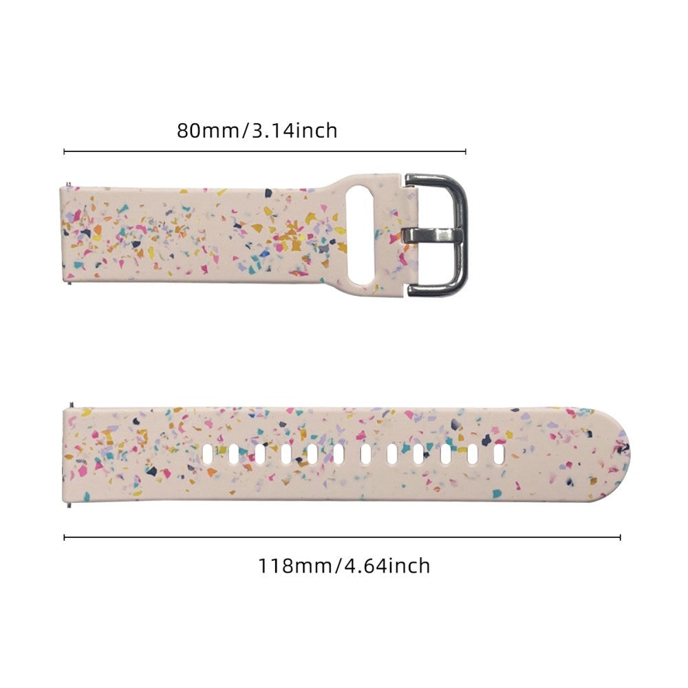 Smartwatch Silicone Universal Strap (20mm) w. Terrazzo Pattern - Pink