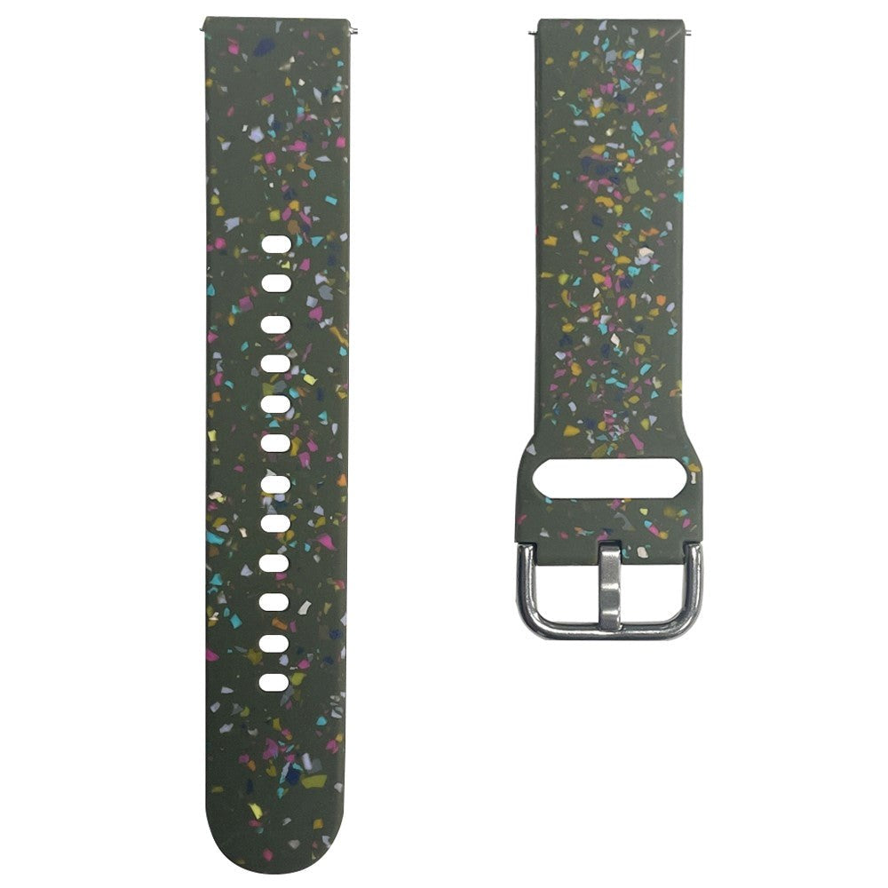 Smartwatch Silicone Universal Strap (20mm) w. Terrazzo Pattern - Green