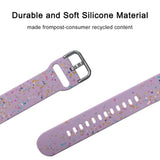 Smartwatch Silicone Universal Strap (20mm) w. Terrazzo Pattern - Purple