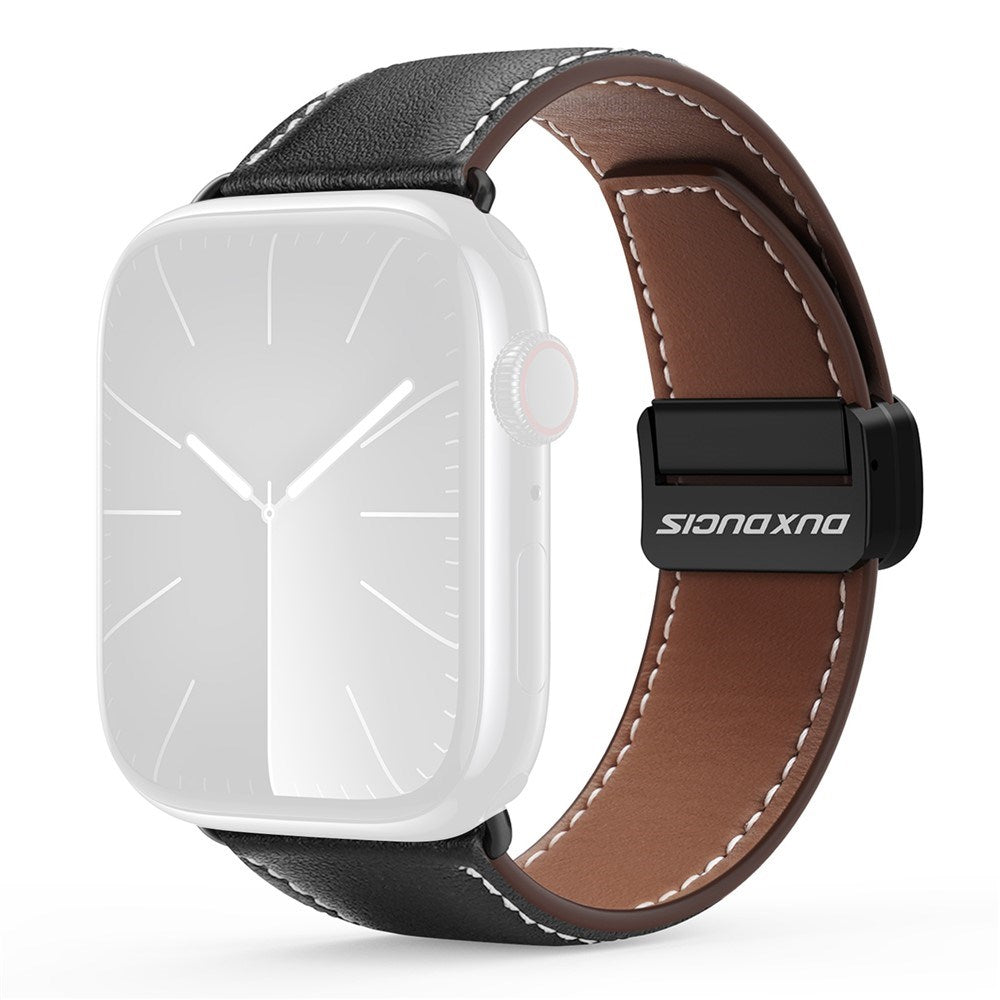Apple Watch (38/40/SE/41/42mm) DUX DUCIS Faux Leather Watch Strap - Black
