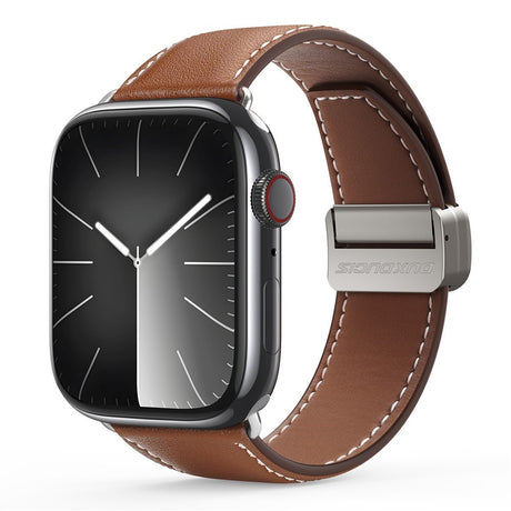 Apple Watch (38/40/SE/41/42mm) DUX DUCIS Faux Leather Watch Strap - Brown