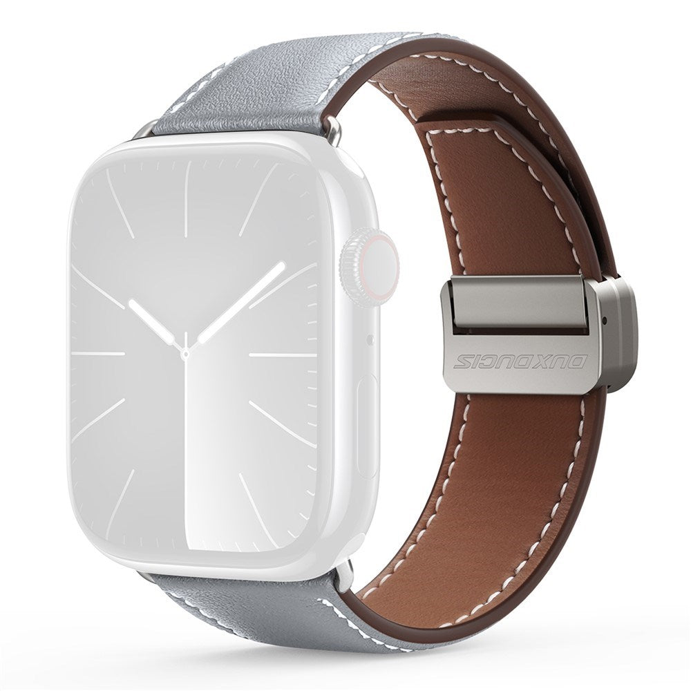 Apple Watch (38/40/SE/41/42mm) DUX DUCIS Faux Leather Watch Strap - Grey