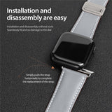Apple Watch (38/40/SE/41/42mm) DUX DUCIS Faux Leather Watch Strap - Grey