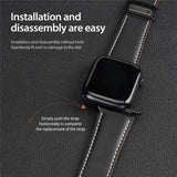 Apple Watch (42/44/SE/45/46/49mm) DUX DUCIS Faux Leather Watch Strap - Black