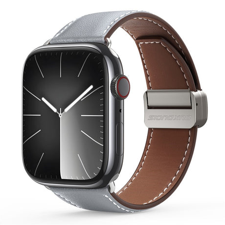 Apple Watch (42/44/SE/45/46/49mm) DUX DUCIS Faux Leather Watch Strap - Grey