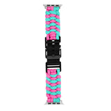 Apple Watch (42/44/SE/45/46/49mm) EIDERWOOD Braided Nylon Watch Strap - Blue / Pink
