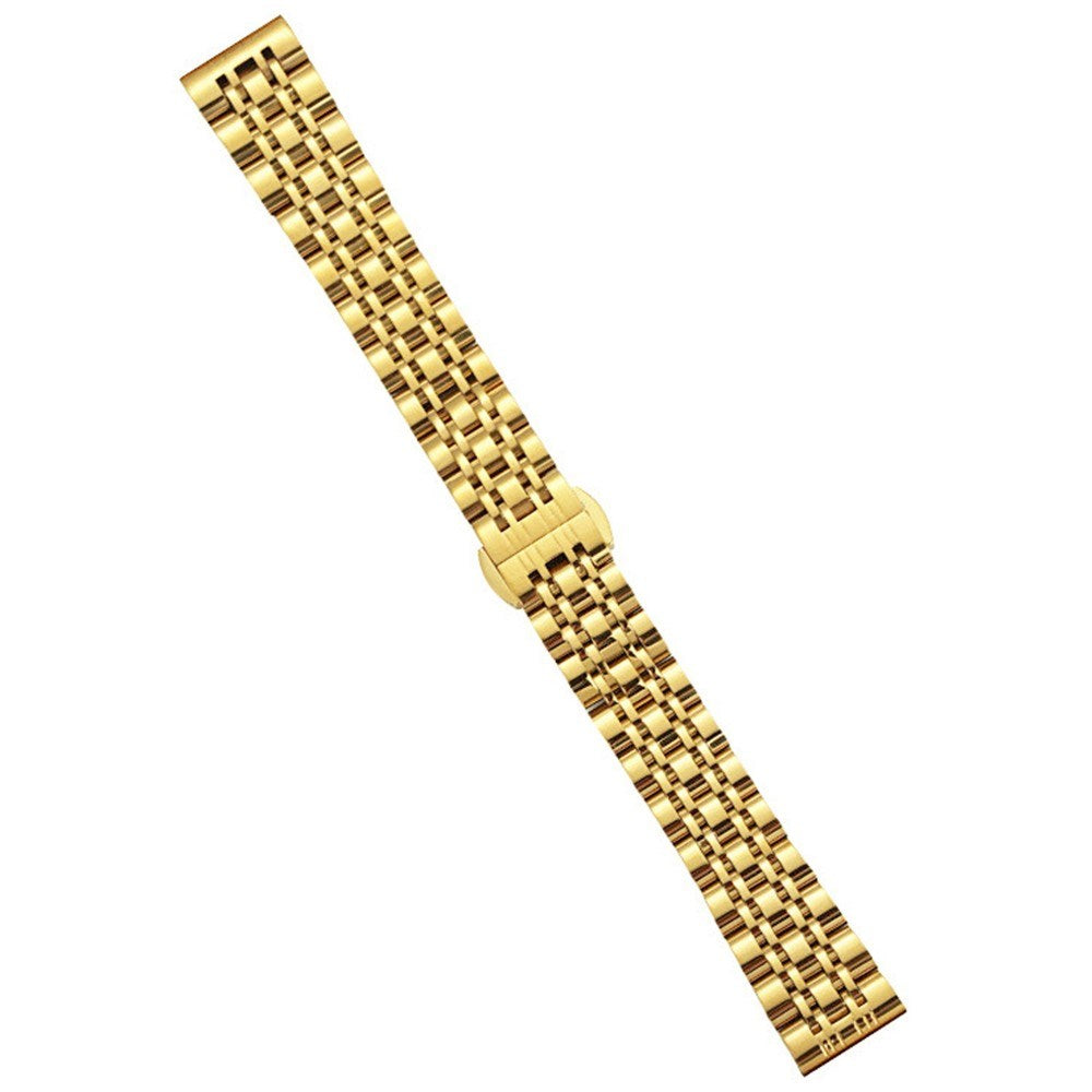 Universal 14mm Stainless Steel Smartwatch Strap w. Pattern - Gold