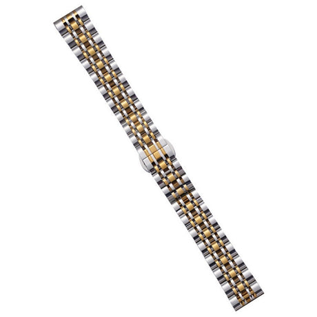 Universal 14mm Stainless Steel Smartwatch Strap w. Pattern - Silver / Gold