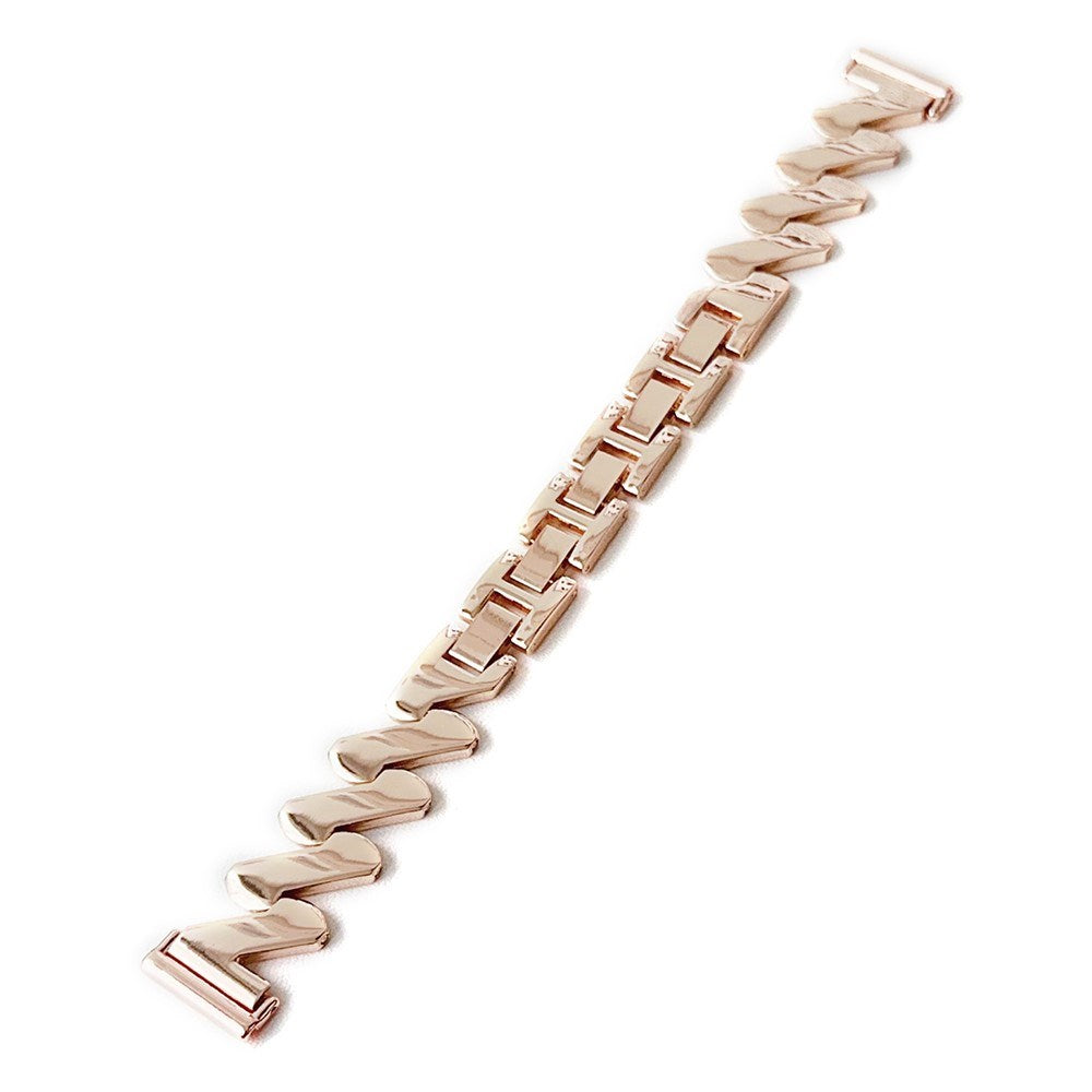 Universal 20mm Corrugated Metal Smartwatch Strap - Rose Gold