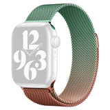 Apple Watch (38/40/SE/41/42mm) Gradient Magnetic Stainless Steel Strap - Orange / Green