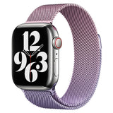 Apple Watch (38/40/SE/41/42mm) Gradient Magnetic Stainless Steel Strap - Pink / Purple