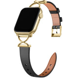 Apple Watch (38/40/SE/41/42mm) Neutral Artificial Leather Strap - Black