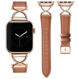 Apple Watch (38/40/SE/41/42mm) Neutral Artificial Leather Strap - Brown