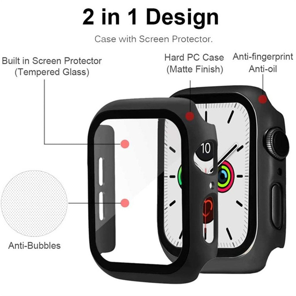 Apple Watch 10 (42mm) Hard Plastic Case with Built-in Screen Protector - Red