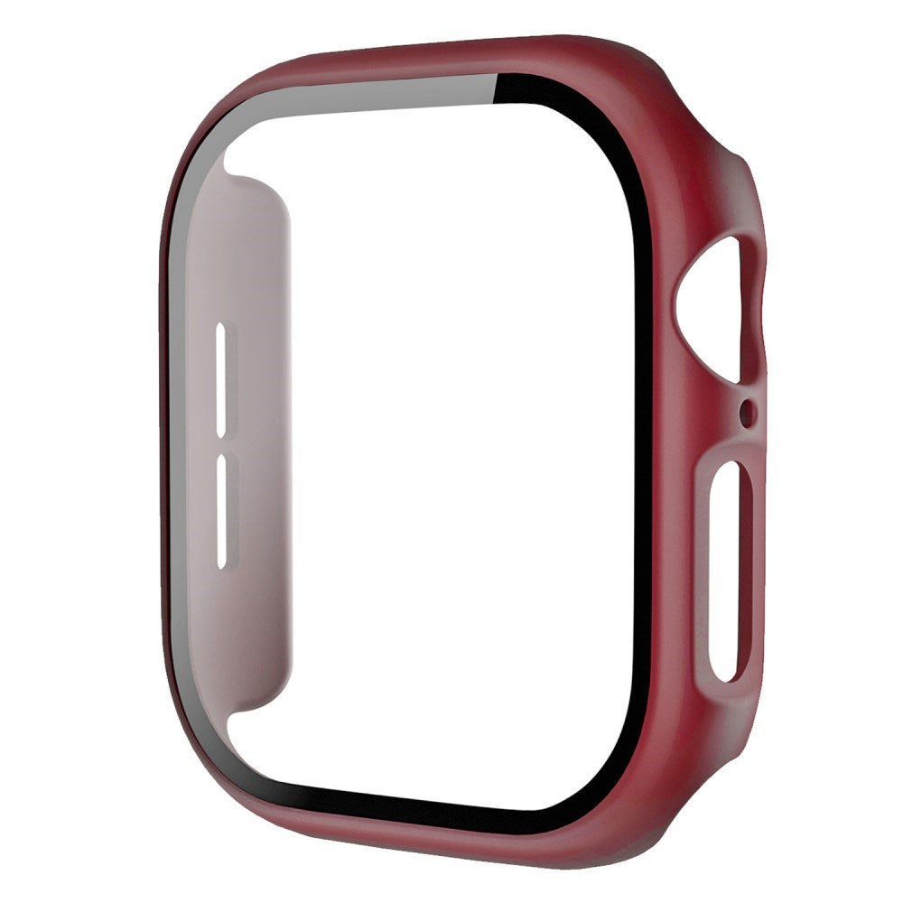 Apple Watch 11 / 10 (42mm) Hard Plastic Case with Built-in Screen Protector - Dark Red