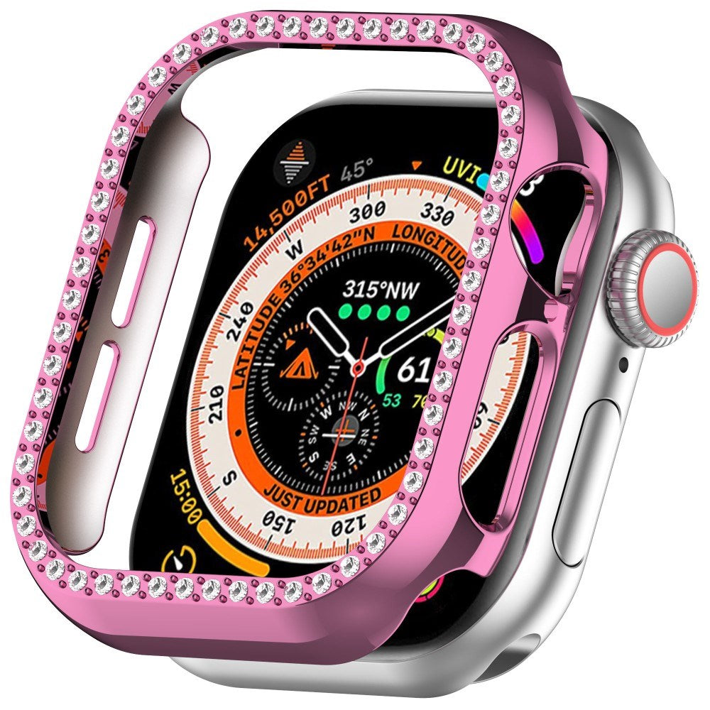 Apple Watch 10 (42mm) Hard Plastic Case - Pink / Rhinestone