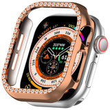 Apple Watch 10 (42mm) Hard Plastic Case - Rose Gold / Rhinestone