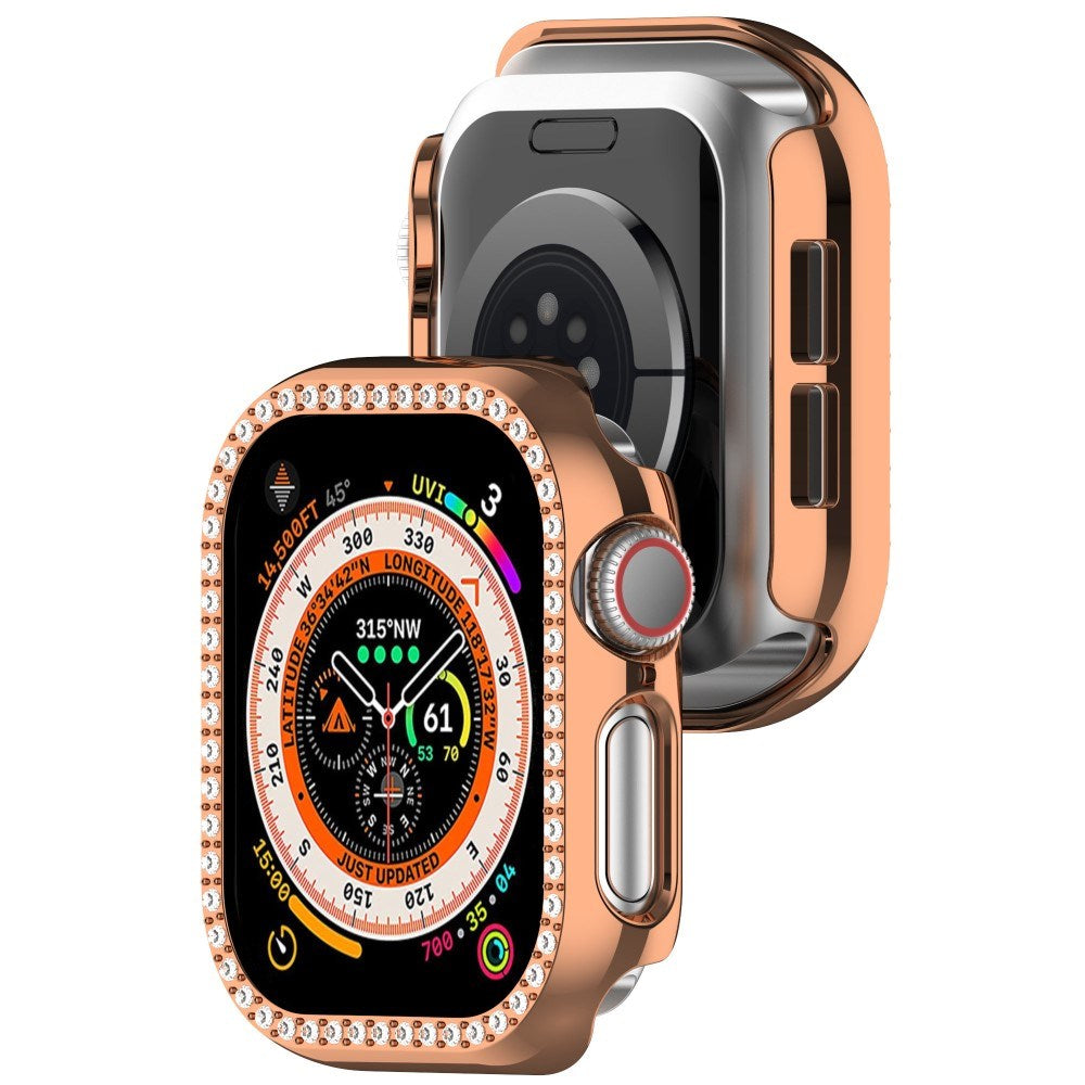 Apple Watch 10 (42mm) Hard Plastic Case - Rose Gold / Rhinestone