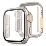 Apple Watch 11 / 10 (46mm) Hard Plastic Case with Built-In Screen Protector Glass - Titanium