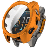 Garmin Tactix 8 AMOLED (51mm) Hard Plastic Case with Screen Protector Glass - Orange / Yellow