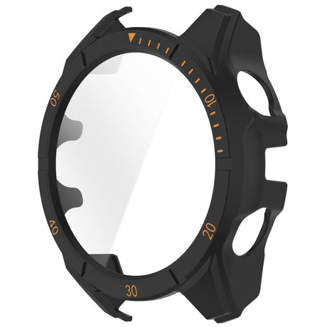 Garmin Tactix 8 AMOLED (47mm) Hard Plastic Case with Screen Protector Glass - Black / Orange