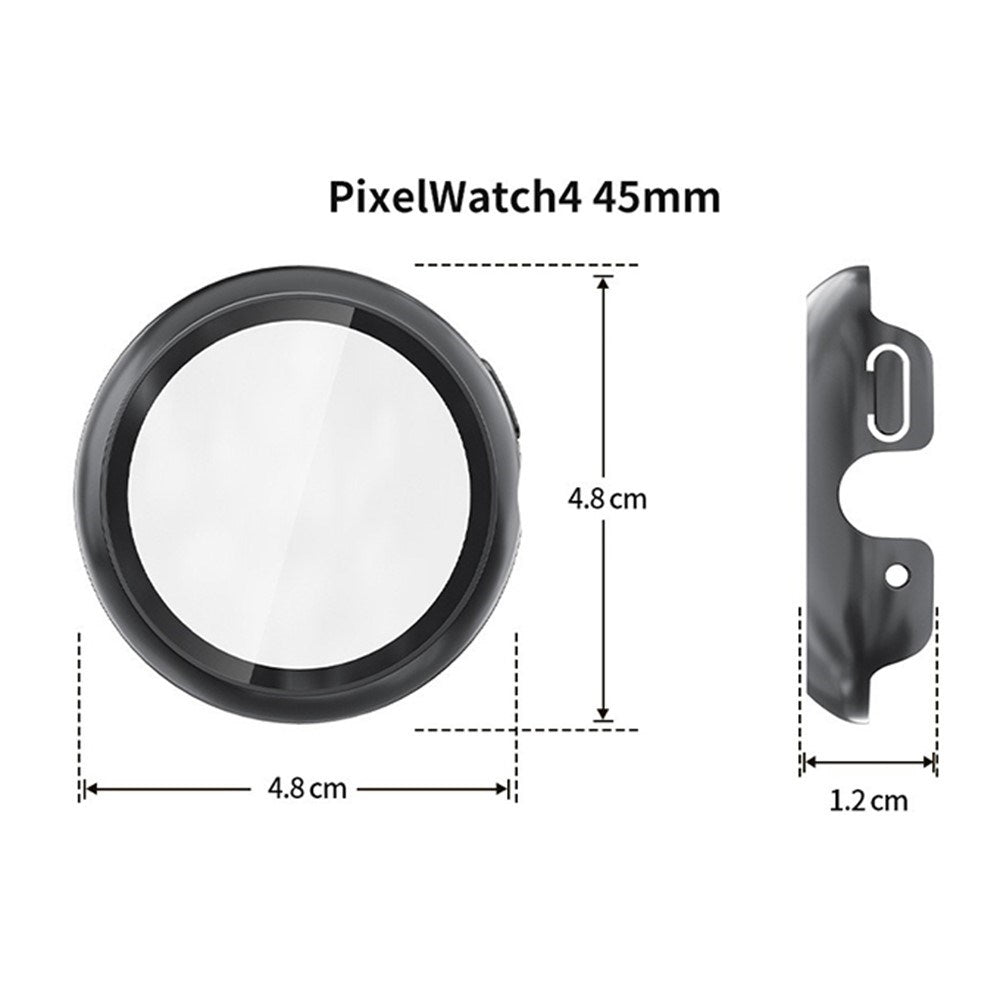 Google Pixel Watch 4 (45mm) Hard Plastic Case with Built-in Screen Protector - Beige