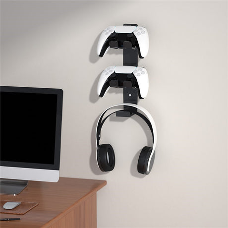 Wall Mounted Stand for Controllers / Headsets - Black