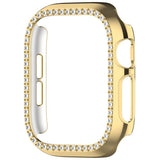 Apple Watch Series 12 (42mm) Hard Plastic Case - Gold & Rhinestones