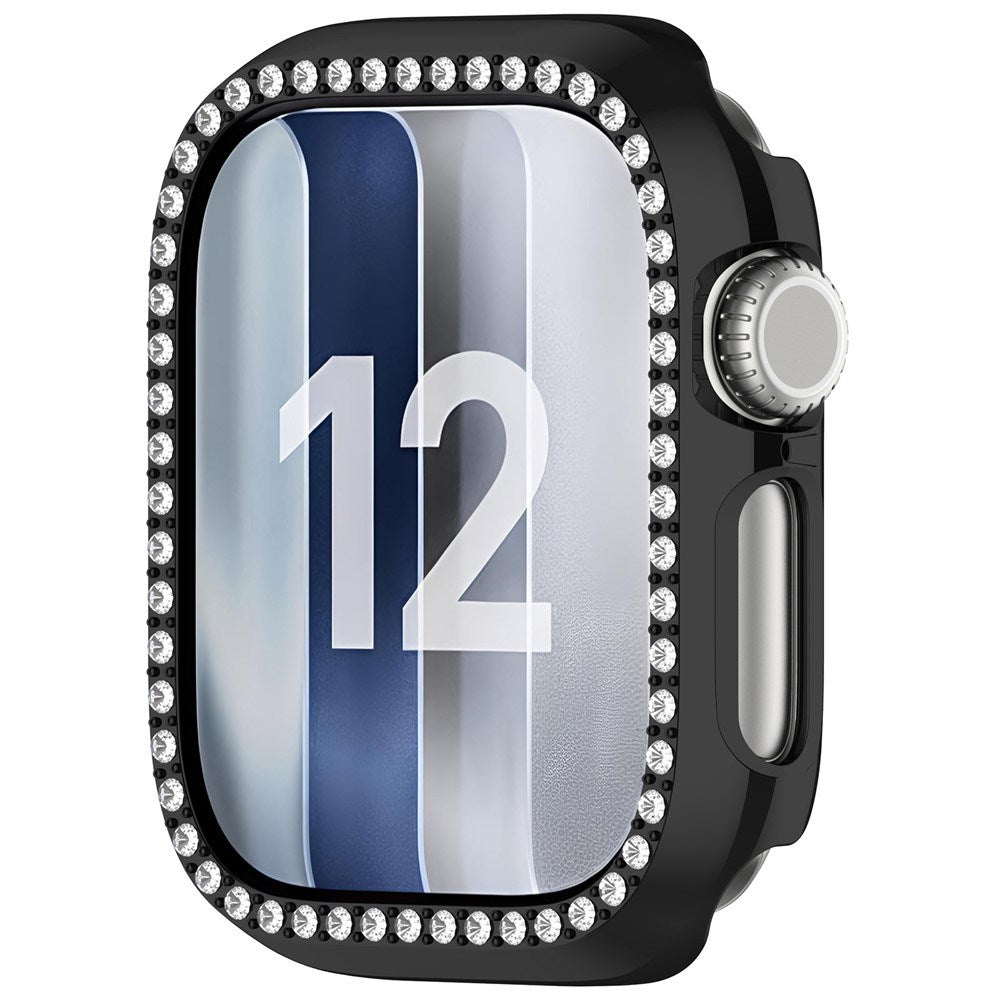 Apple Watch Series 12 (46mm) Hard Plastic Case - Black & Rhinestones