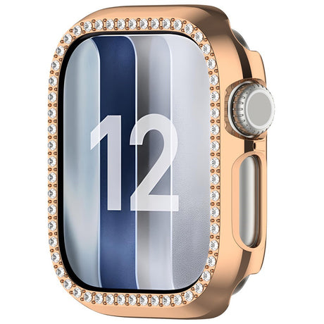 Apple Watch Series 12 (46mm) Hard Plastic Case - Rose Gold & Rhinestones
