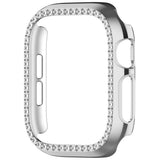 Apple Watch Series 12 (46mm) Hard Plastic Case - Silver & Rhinestones