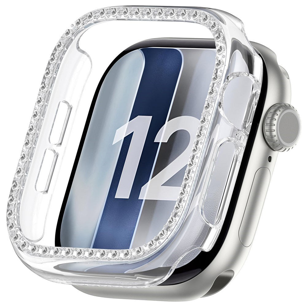 Apple Watch Series 12 (46mm) Hard Plastic Case - Transparent & Rhinestones