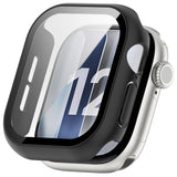 Apple Watch Series 12 (42mm) Hard Plastic Case with Built-In Screen Protector Glass - Black