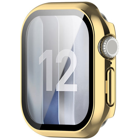 Apple Watch Series 12 (42mm) Hard Plastic Case with Built-In Screen Protector Glass - Gold