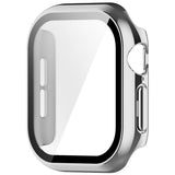Apple Watch Series 12 (42mm) Hard Plastic Case with Built-In Screen Protector Glass - Silver