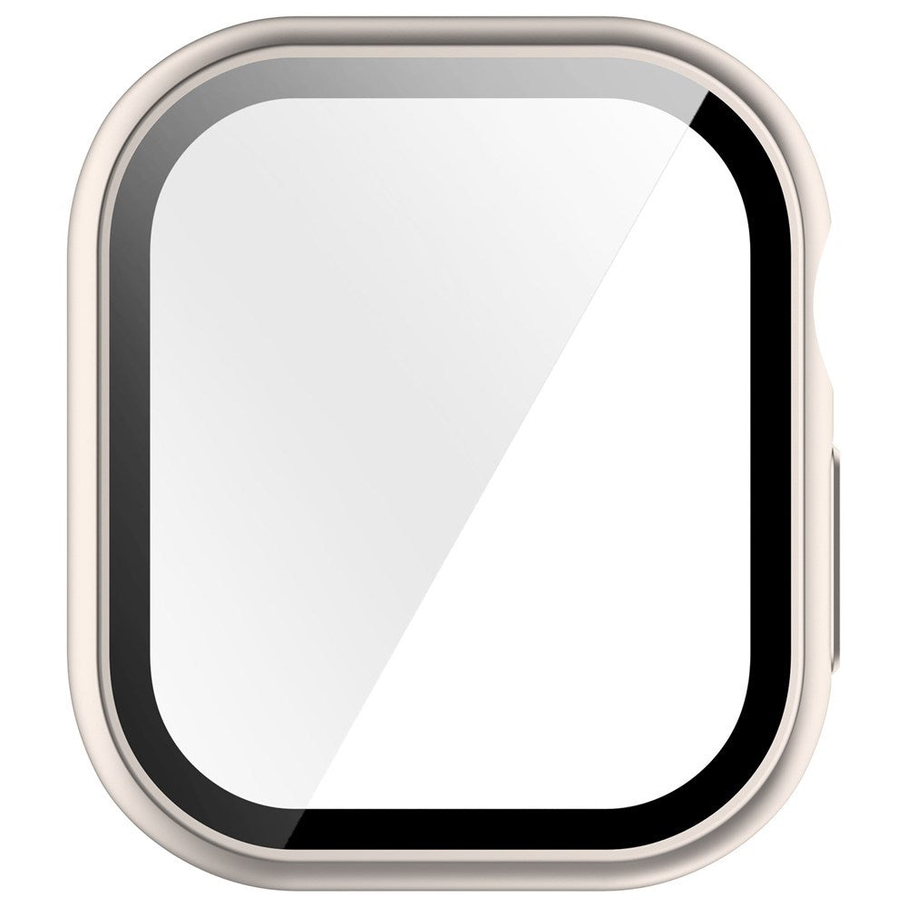 Apple Watch Series 12 (42mm) Hard Plastic Case with Built-In Screen Protector Glass - Rose Gold