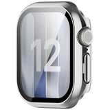 Apple Watch Series 12 (46mm) Hard Plastic Case with Built-In Screen Protector Glass - Silver