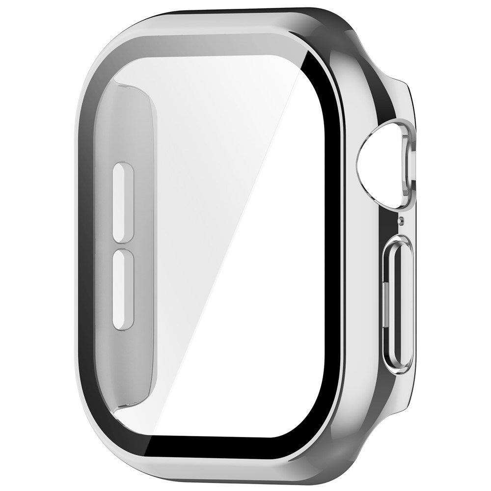 Apple Watch Series 12 (46mm) Hard Plastic Case with Built-In Screen Protector Glass - Silver