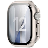 Apple Watch Series 12 (46mm) Hard Plastic Case with Built-In Screen Protector Glass - Rose Gold