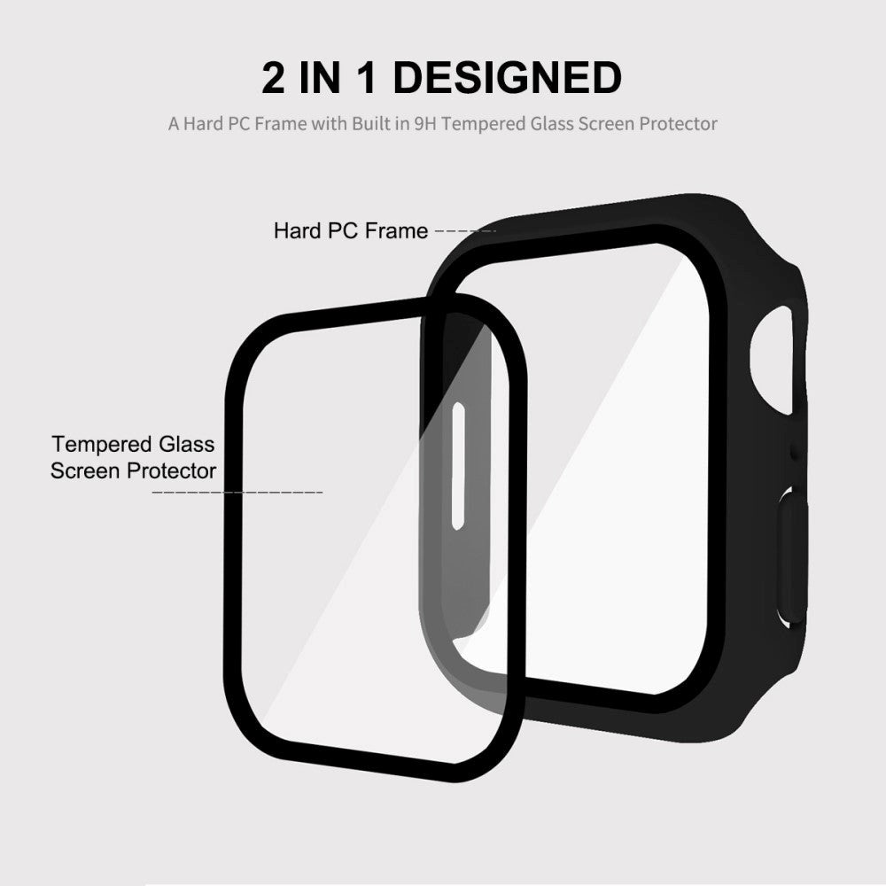 Enkay Apple Watch 8 / 7 (45mm) Case & Tempered Glass - Black