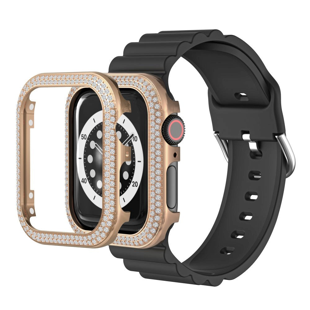 Apple Watch (44mm) Metal Case with Rhinestone - Rose Gold