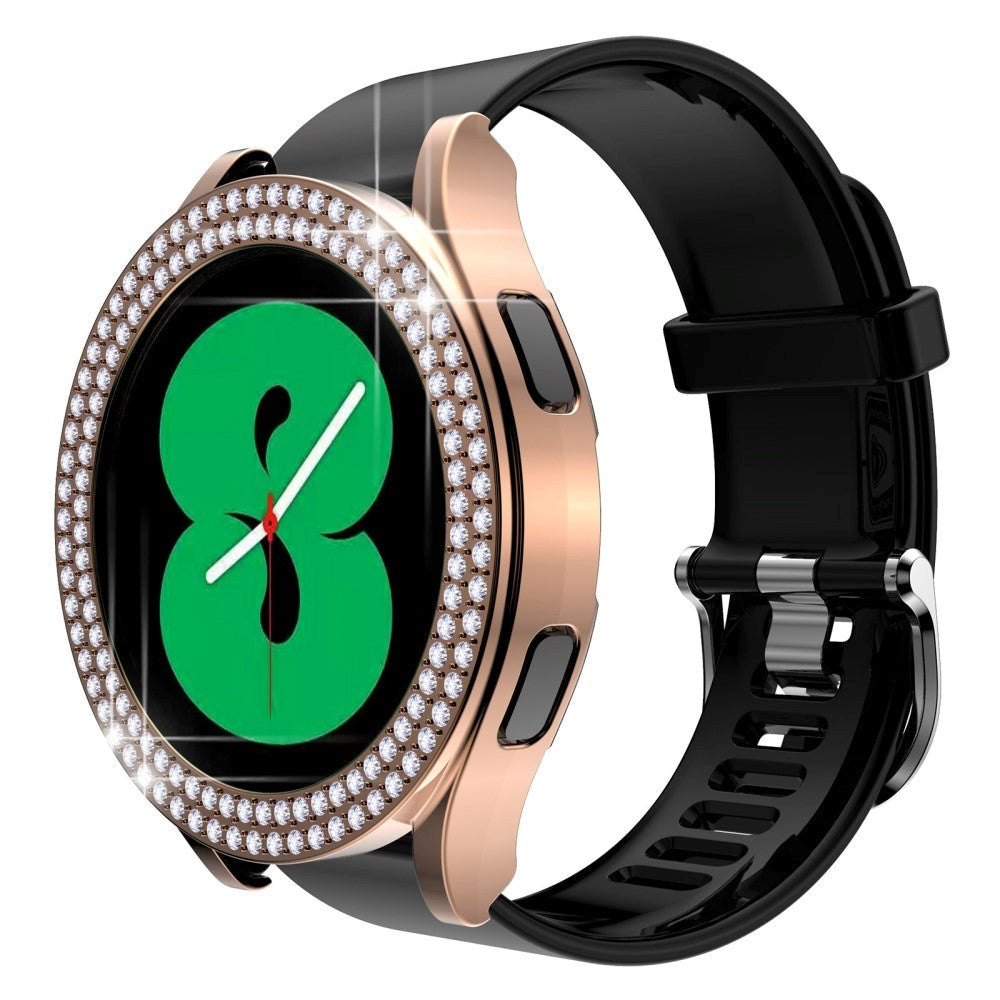 Samsung Galaxy Watch 4 / 5 44mm Hard Plastic Cover w. Rhinestone - Rose Gold