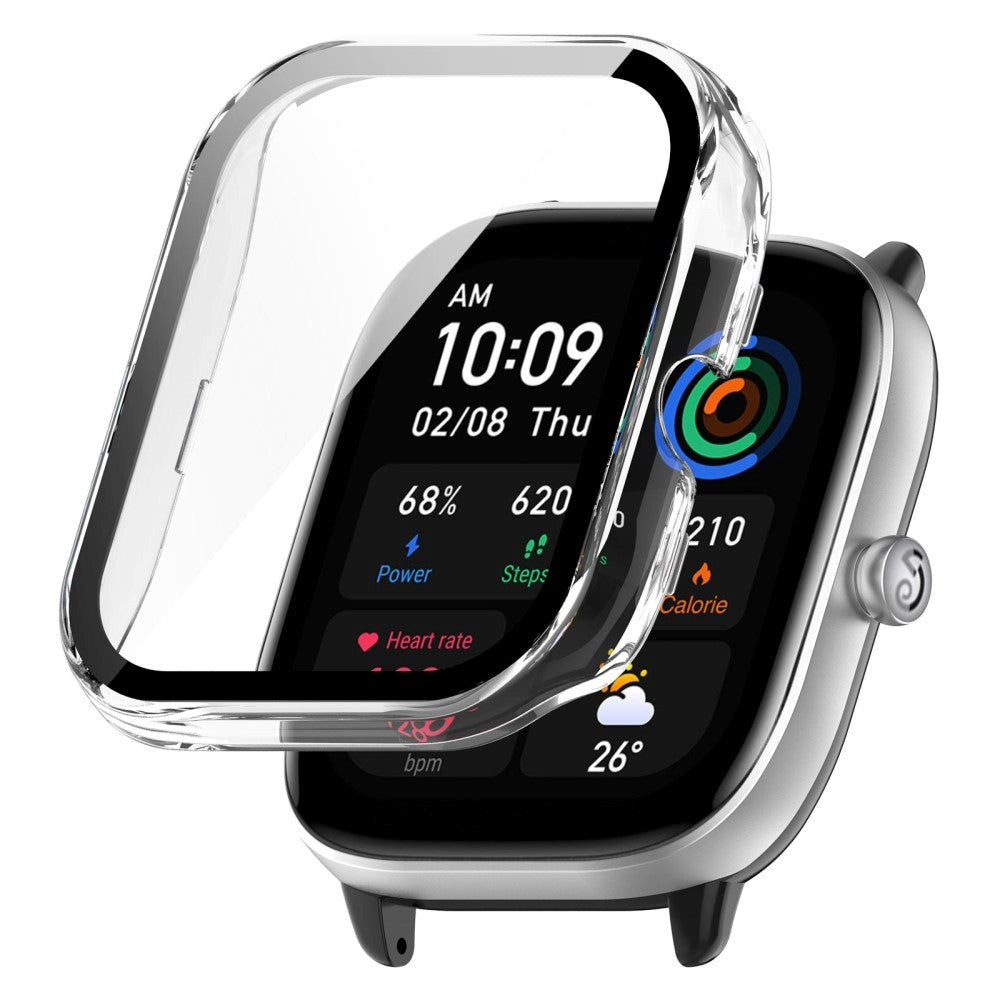 Amazfit GTS 4 Mini Hard Plastic Case w. Built-in Screen Protection - Transparent