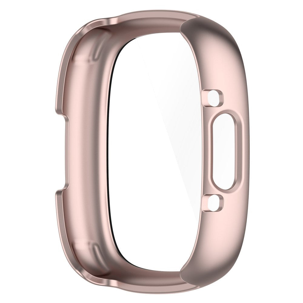 Fitbit Versa 4 / Sense 2 Hard Plastic Case w. Built-in Screen Protection - Rose Gold