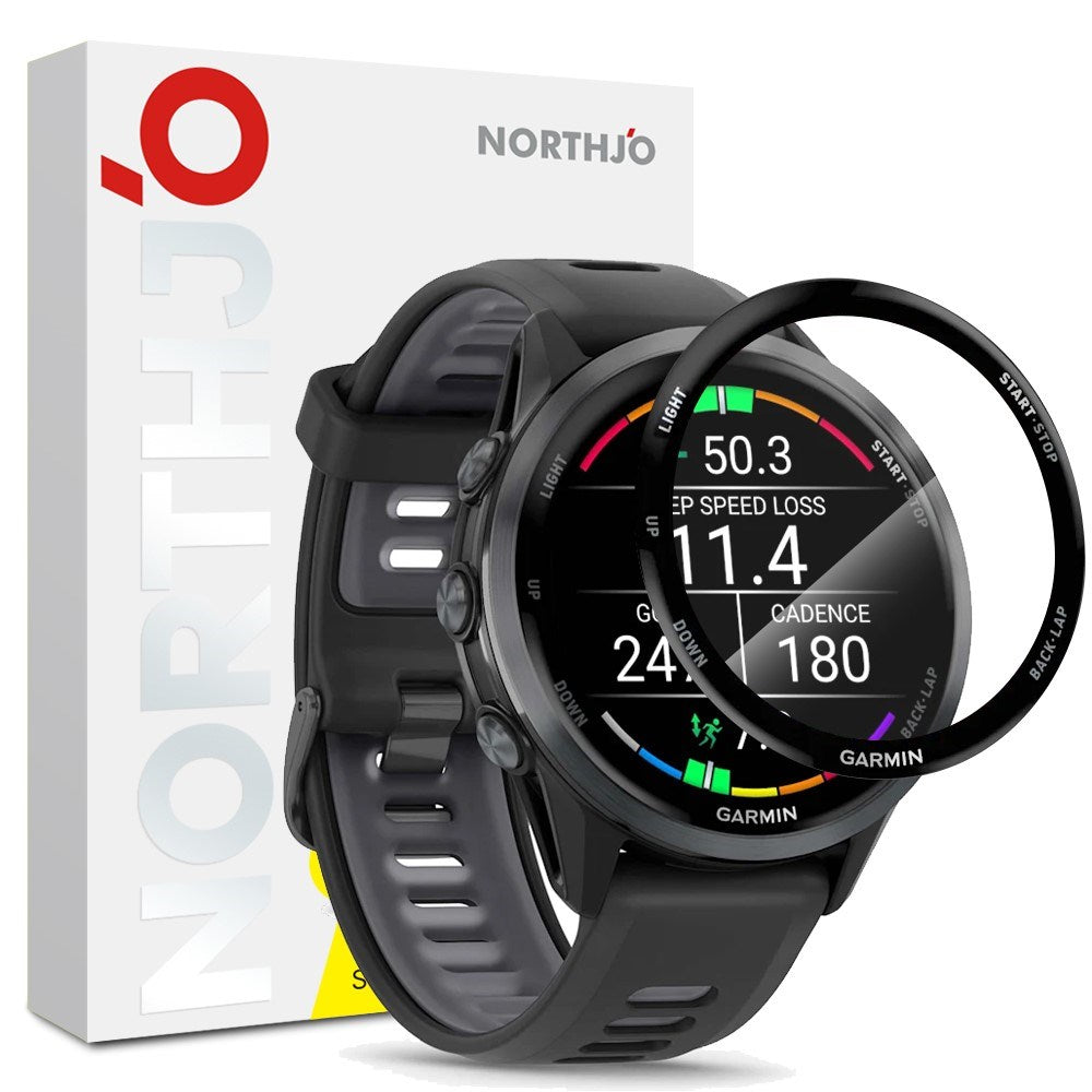 NORTHJO Garmin Forerunner 970 Screen Protector - Transparent / Black Edge
