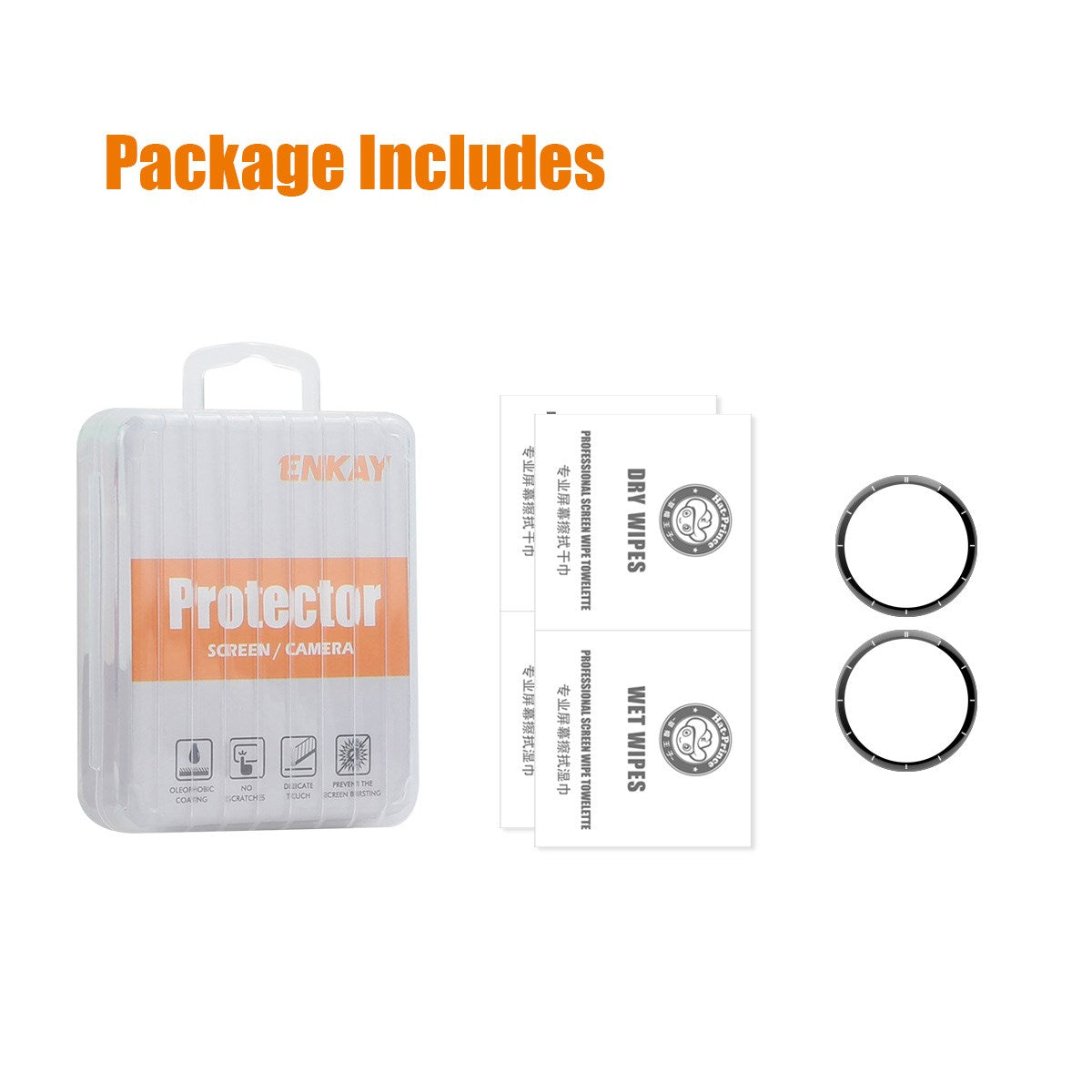 ENKAY OnePlus Watch 3 (43mm) Screen Protector - 2 pcs. - Transparent / Black Edge