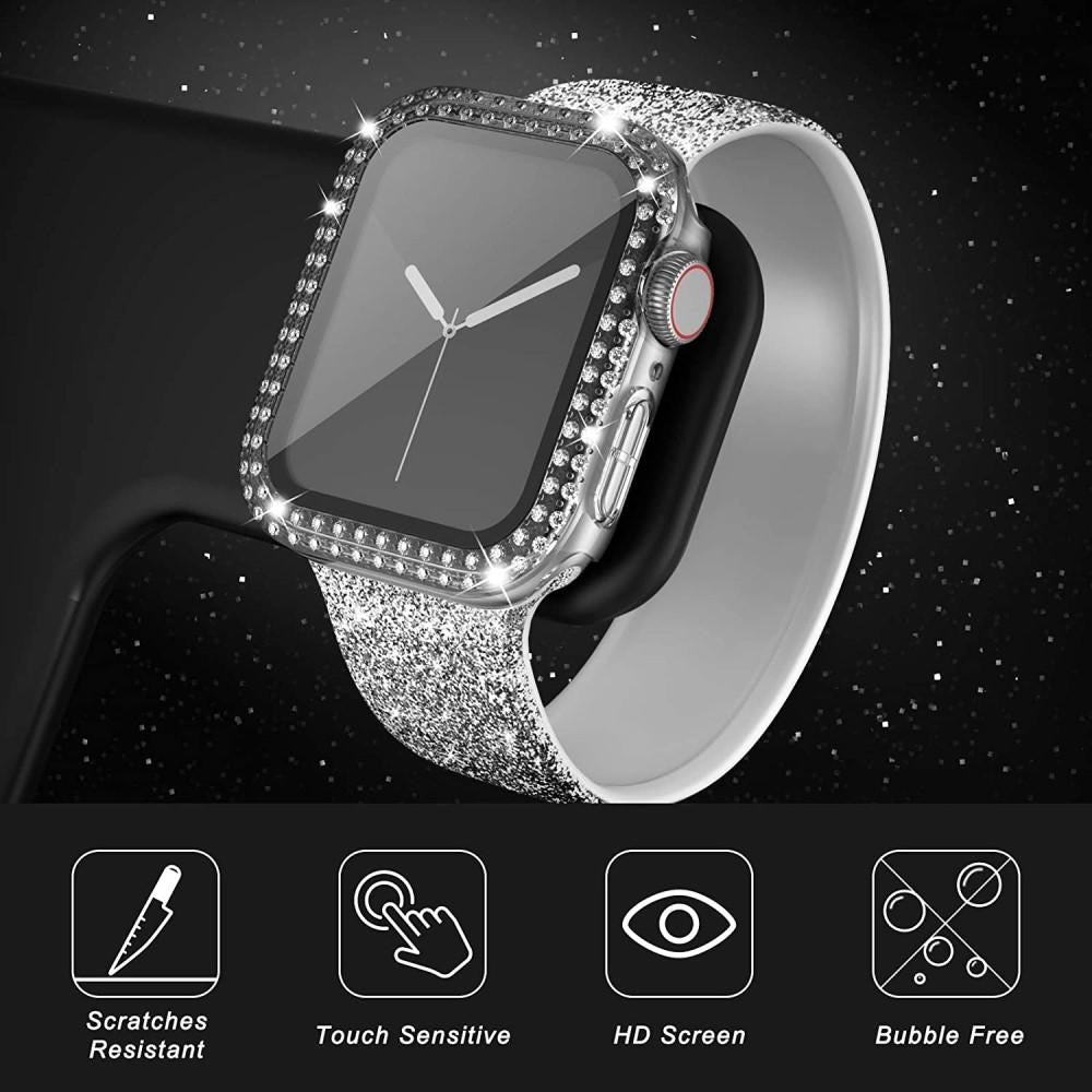 Apple Watch (38mm) Hard Plastic Case w. Built-in Screen Protector - Transparent & Rhinestones