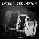 Apple Watch (38mm) Hard Plastic Case w. Built-in Screen Protector - Silver & Rhinestones