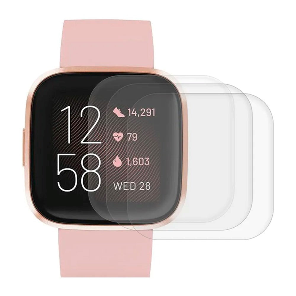 Fitbit Versa 4 / Versa 3 / Sense 2 / Sense Protection Film - 3-Pcs - Transparent